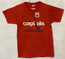 Vintage Single Stitch Screen Stars Washington Capitals T Shirt Size Small New
