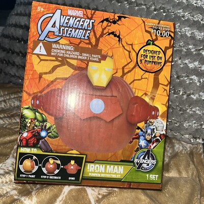 Marvel Avengers Assemble Halloween Iron Man Pumpkin Decorating Kit NEW