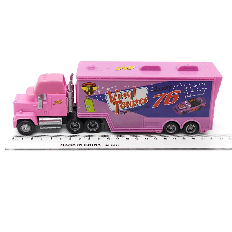 2-Car Disney Pixar Cars No.76 Vinyl Toupee Hauler Truck with Car