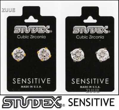 STUDEX SENSITIVE 6 mm KUBISCHE ZIRKONIA MODE OHRSTECKER HYPOALLERGENE OHRRINGE 