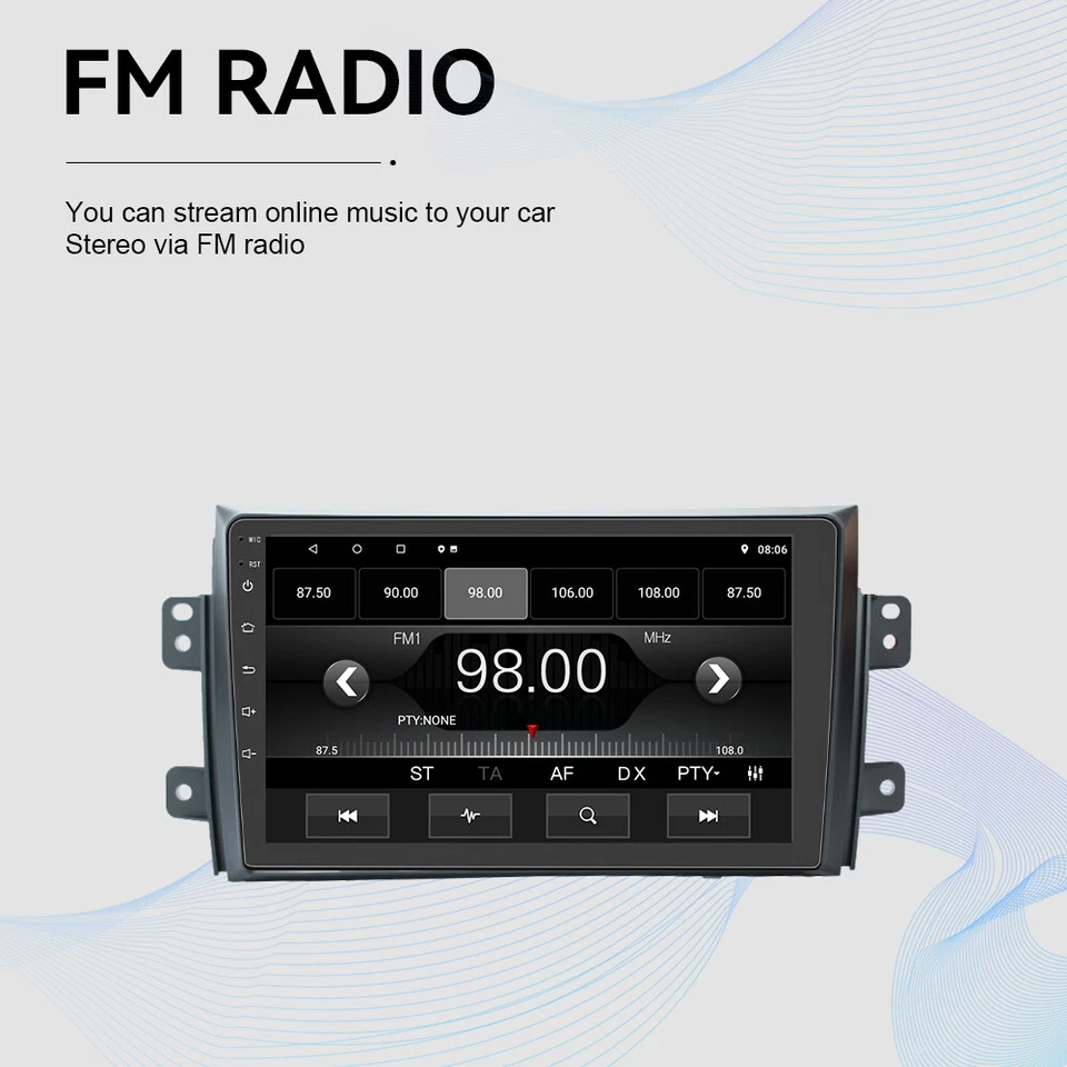 Para Suzuki SX4 2006-2013 64G Android 13 Coche Estéreo Radio FM Navegación Carplay Foto 3 de 4