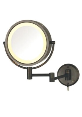  Two-Sided Wall-Mounted Makeup Mirror with Lights - Lighted Makeup Mirror with 