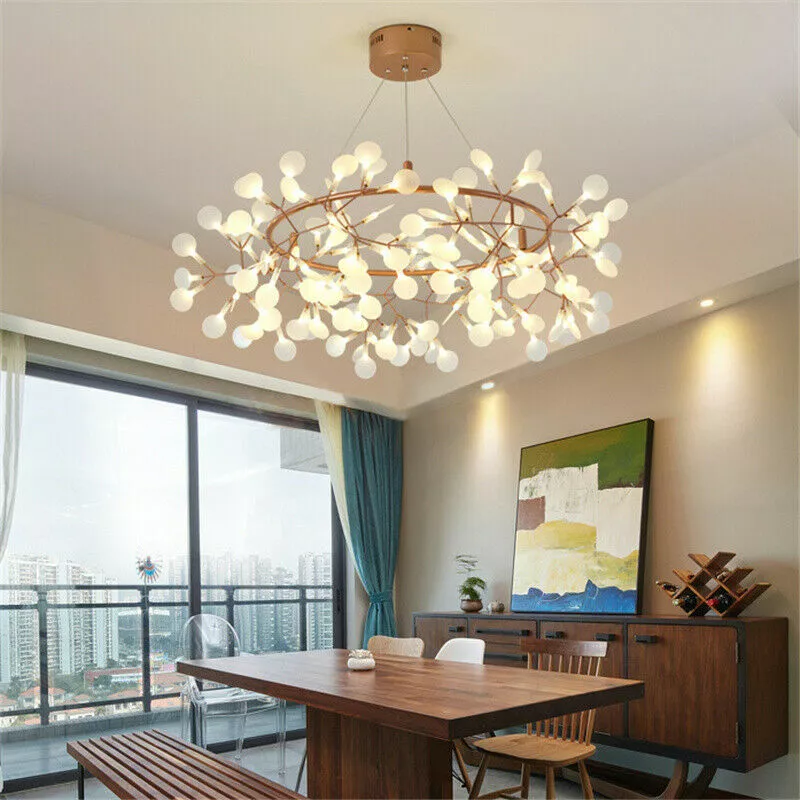 Modern Sputnik Firefly Chandelier LED Pendant Lighting Ceiling Dimmable Light