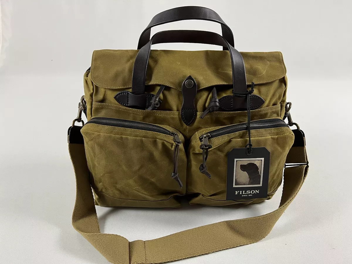 FILSON 24-HOUR TIN CLOTH BRIEFCASE DARK TAN NWT