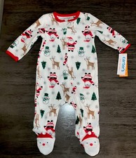 Carter's Just One You   Baby Santa Christmas Fleece Footed Pajama - 6M 9M