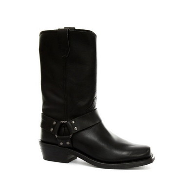Grinders Renegade Hi Black & Brown Unisex Leather Cowboy Western Biker High Boot
