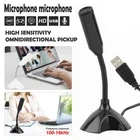 USB Computer Mini Microphone Stand Recording Mic For Desktop PC Laptop 