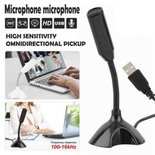 USB Computer Mini Microphone Stand Recording Mic For Desktop PC Laptop