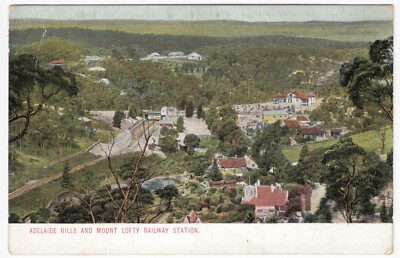 Australien; Adelaide Hills & Mount Lofty Railway Station PPC 1911 PMK