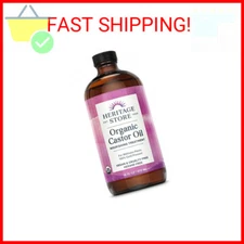 HERITAGE STORE Organic Castor Oil - Glass Bottle - Nourishing Treatment for Hair