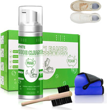 White Shoe Cleaner Kit   200ml Foam, Brushes  Towel for All Materials
