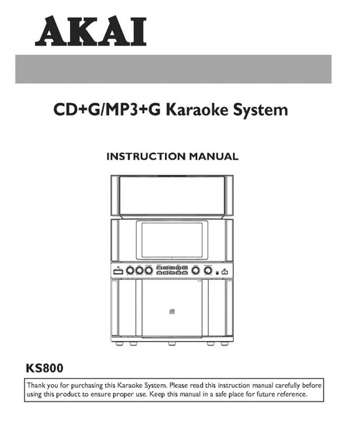 Akai KS800 Karaoke System Owners Instruction Manual eBay