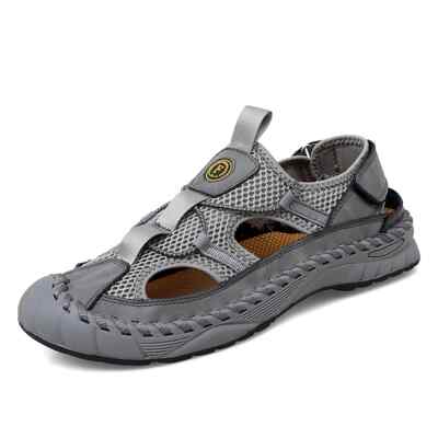 Summer Men's Casual Sandals High Quality Flat Walking Shoes Handmade Beach Shoes
