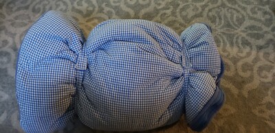 Peluche chien TEX bleu hérisson carreaux vichy Carrefour 25 cm