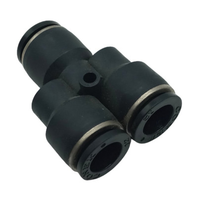 Lot of (5) Conek PY12 Pneumatic Union Y 12mm Tube Push To Connect Fitting