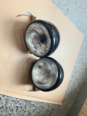 2x Scheinwerfer 2. Wahl Metall mit Birnen Traktor Oldtimer Bulldog Schlepper H2