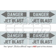 DANGER JET BLAST Flugzeug Hubschrauber LowVis 50mm Aufkleber x4 Stickers Decals