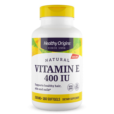 Healthy Origins Vitamin E 400iu x 180 Weichkapseln, E-400 USA