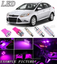 9pcs Pink Purple LED Interior Lights Package Bulbs For 2012 - 2014 Ford Focus PD