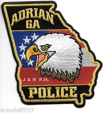 Adrian, Georgia  (4.5" x 5" size)  shoulder police patch (fire)
