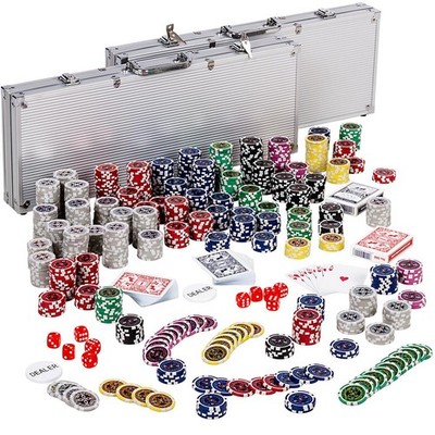 GAMES PLANET  Pokerkoffer, 1000 Laserchips, Aluminium