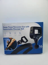 FirstHealth Deep-Tissue Percussion Gun with Detachable Massage Belt 16 Piece Set