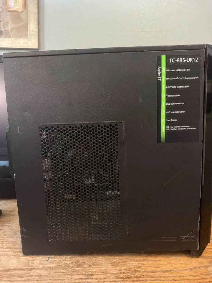 Acer Aspire TC-885-UR12 Core i5 8th Gen. 8GB DDR4 Ram 1TB HDD - Image 2 of 4
