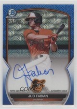 2023 Bowman Chrome Prospect Mega Box Blue Refractor 53/150 Jud Fabian Auto a8r