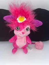Popples Bubbles Pink with Purple Ears Spin Master 2015 7" Plush Stuffed Animal