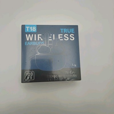 T18 True Wireless Headphones with Charging Case White Brand New Sealed
