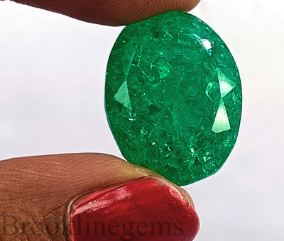 Stunning 23.00 CT Natural Green Emerald Oval Cut Loose Gemstone Certified 6DJB