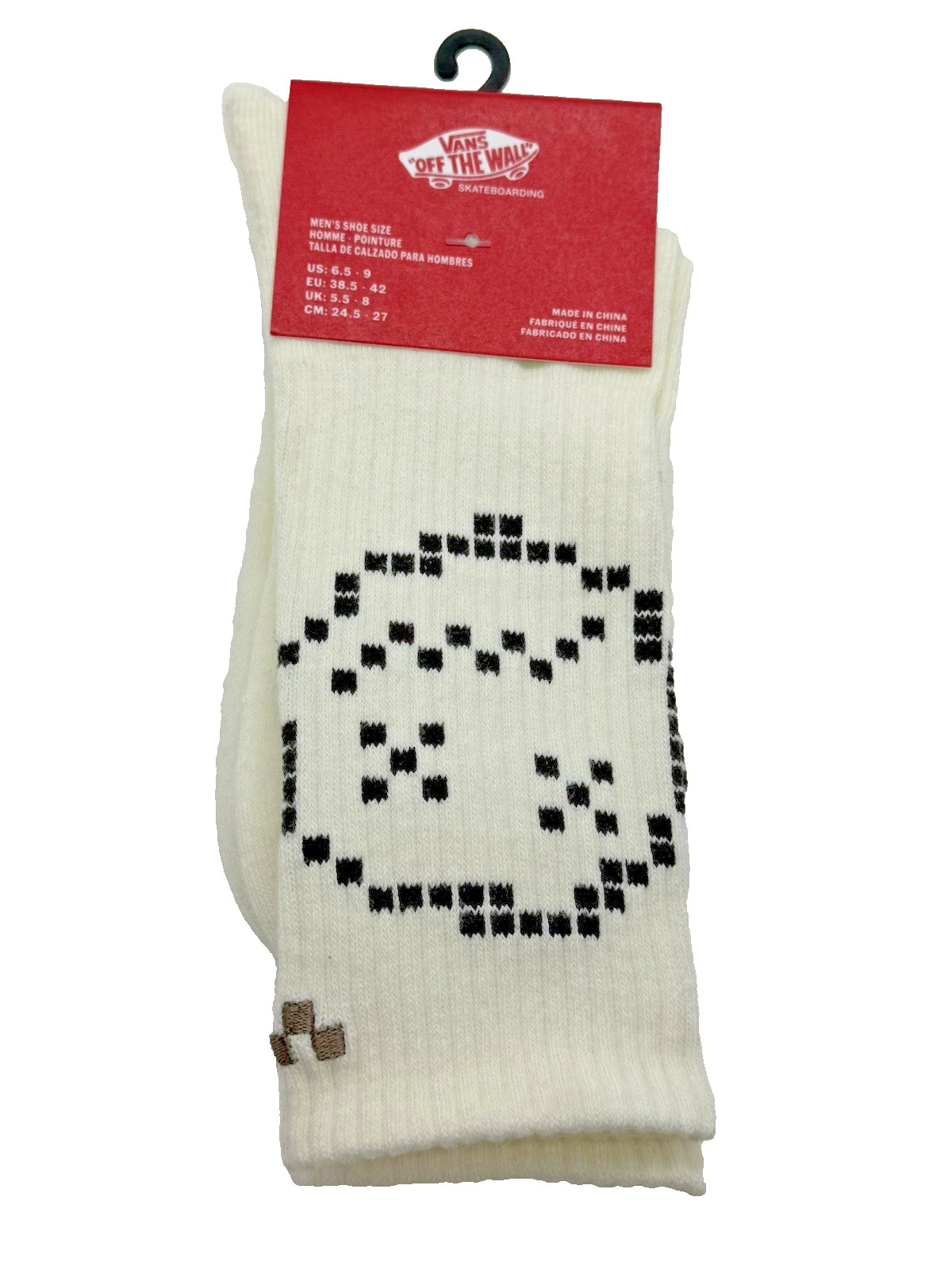 Calcetines deportivos con logotipo de diseñador VANS corte redondo blancos emoji Marshmello para hombre