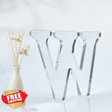 WOODOUNAI Acrylic Letter W Unfinished Wood Wall Decor Craft Sign