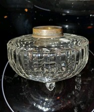 Lovely Little Baccarat Cut Clear Glass Peg Oil Lamp Font And Collar