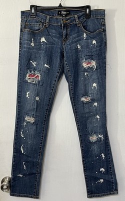 ABBEY DAWN by AVRIL LAVIGNE | VINTAGE Y2K DISTRESSED LOW RISE JEANS Size 11