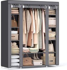 The best  Fabric Wardrobe, Portable Wardrobe for Bedroom, Clothes Rail with Non