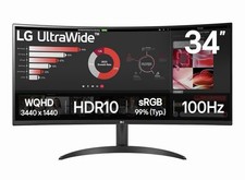 LG UltraWide 34WR50QK-B Quad HD 34" 100Hz Curved VA LCD Monitor - Black