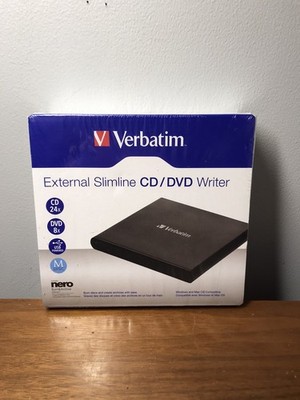 BRAND NEW SEALED! Verbatim 98938 External Slimline CD/DVD Writer USB 2.0