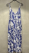 Baltic Born M Blue Floral Sophia Maxi Dress Vacation Beachware-No Belt