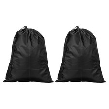 Clothes Drawstring Bag Containers, 2pcs 25.6" Height for Home, Black