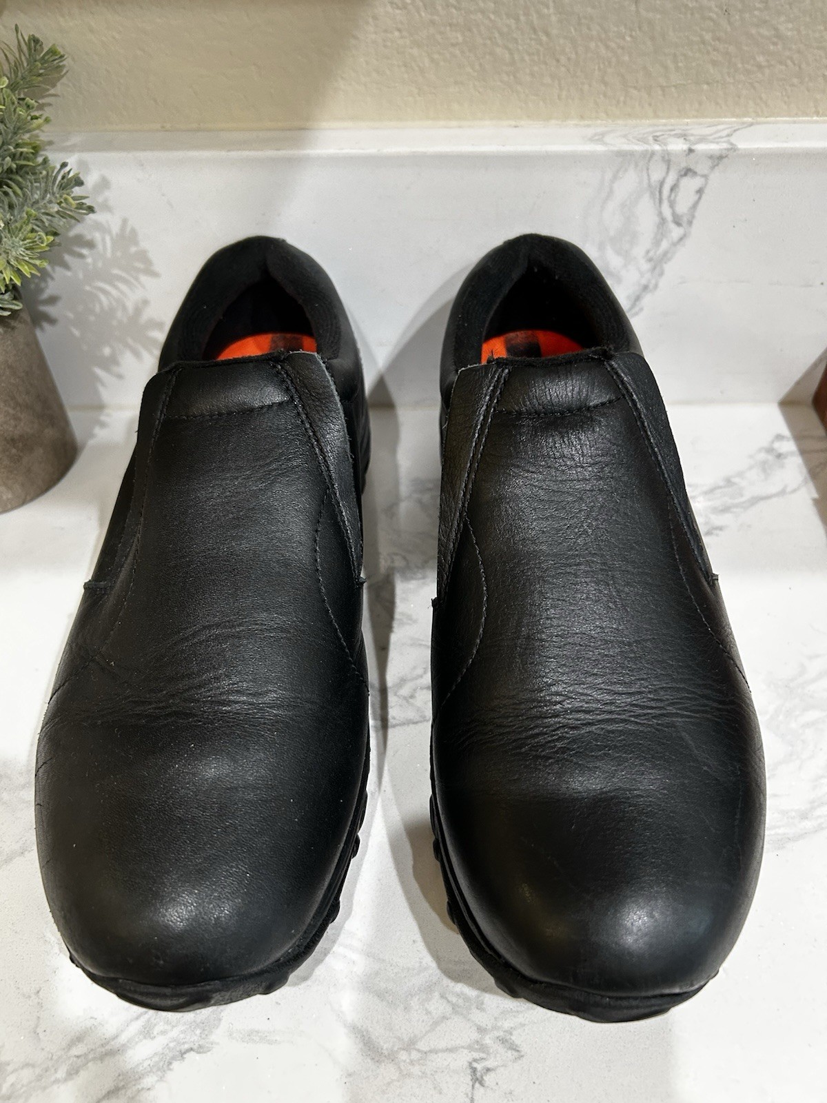 Scarpe slip on Merrell uomo Jungle Moc in pelle nera taglia 8 molto belle!