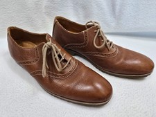 Clarks Mens 9D Brown Leather Oxford Casual Lace-Up Loafers Made In Brazil