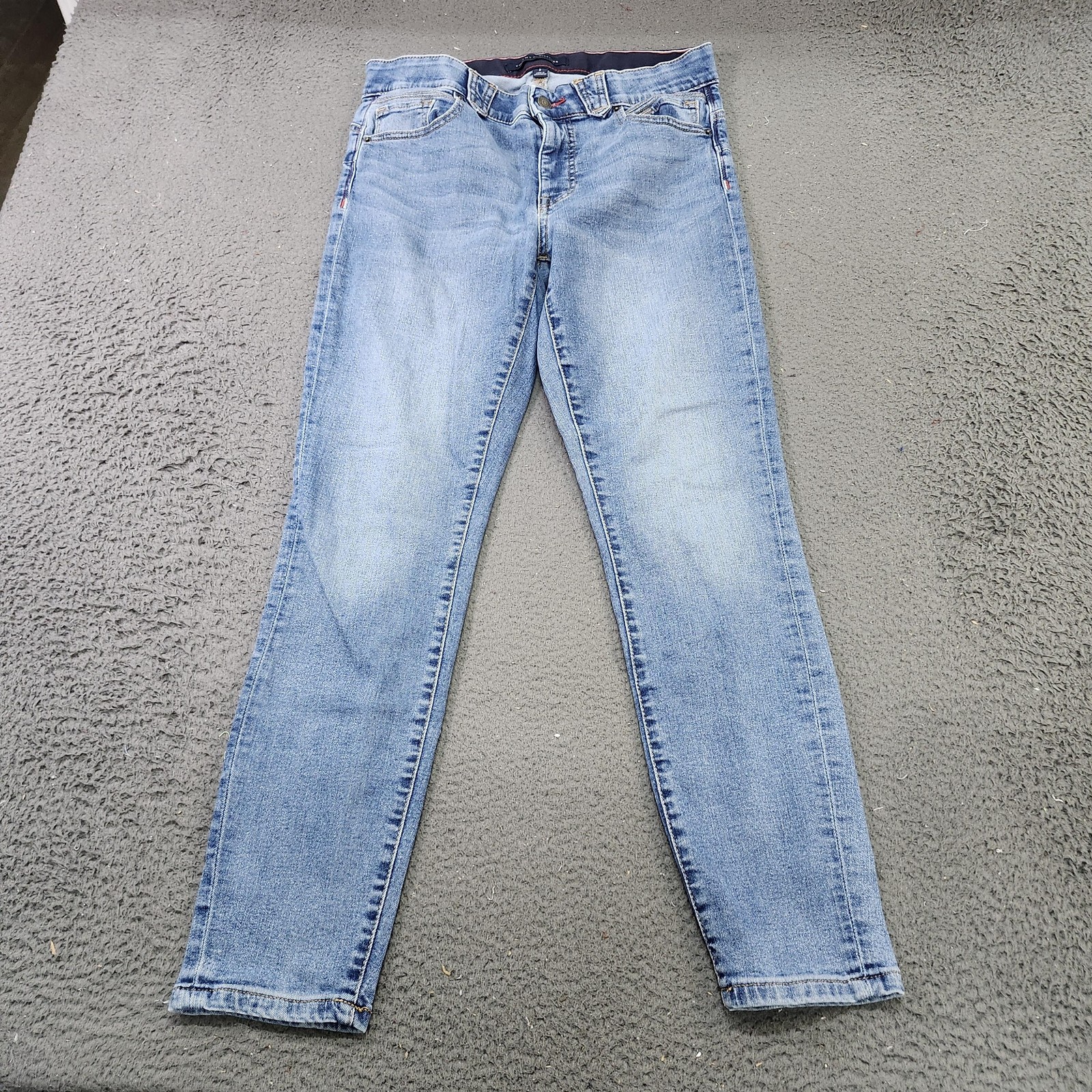 Tommy Hilfiger Jeans Womens 8 Blue Light Wash Mid Rise Skinny Denim Pants Casual