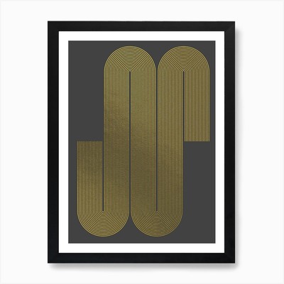 Multine Abstrakt Gold Kunstdruck Gerahmt Wandbild Poster Leinwanddruck Bild