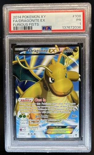 2014 Pokemon XY Furious Fists Dragonite #108 PSA 1