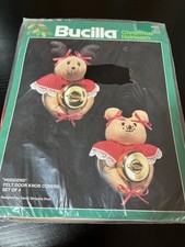 Bucilla 82477 Reindeer Bear Felt Door Knob Covers Sequins Craft Knit Vntg New
