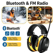 Bluetooth Headphones FM Radio Headphone Ear Safety Earmuffs for Mowing Work