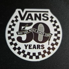 VANS Off The Wall 50 Years 2.5” Inch Skateboard Sticker Round Decal black white