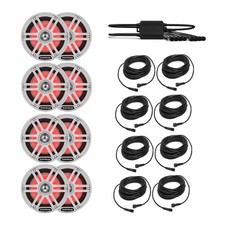 Rockford Fosgate 4 Pairs M2-65 Marine Speakers  PMX-RGB Controller  8 Cable
