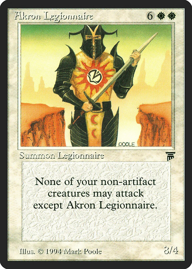 Akron Legionnaire Legends NM White Rare MAGIC THE GATHERING MTG CARD ABUGames